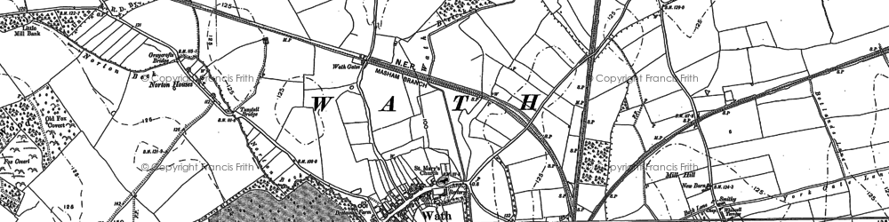 Old map of Wath in 1890