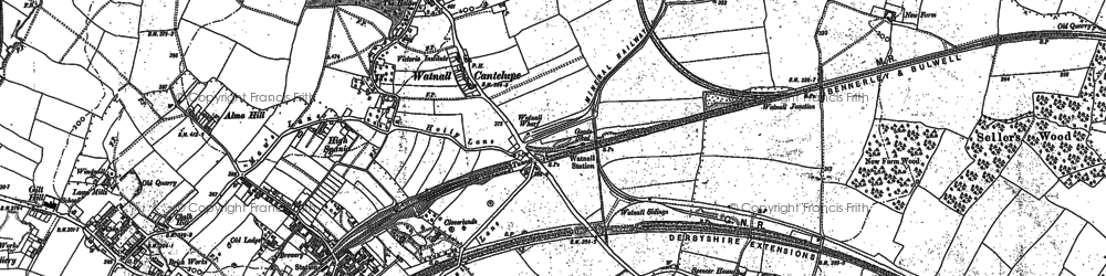 Old map of Watnall in 1899