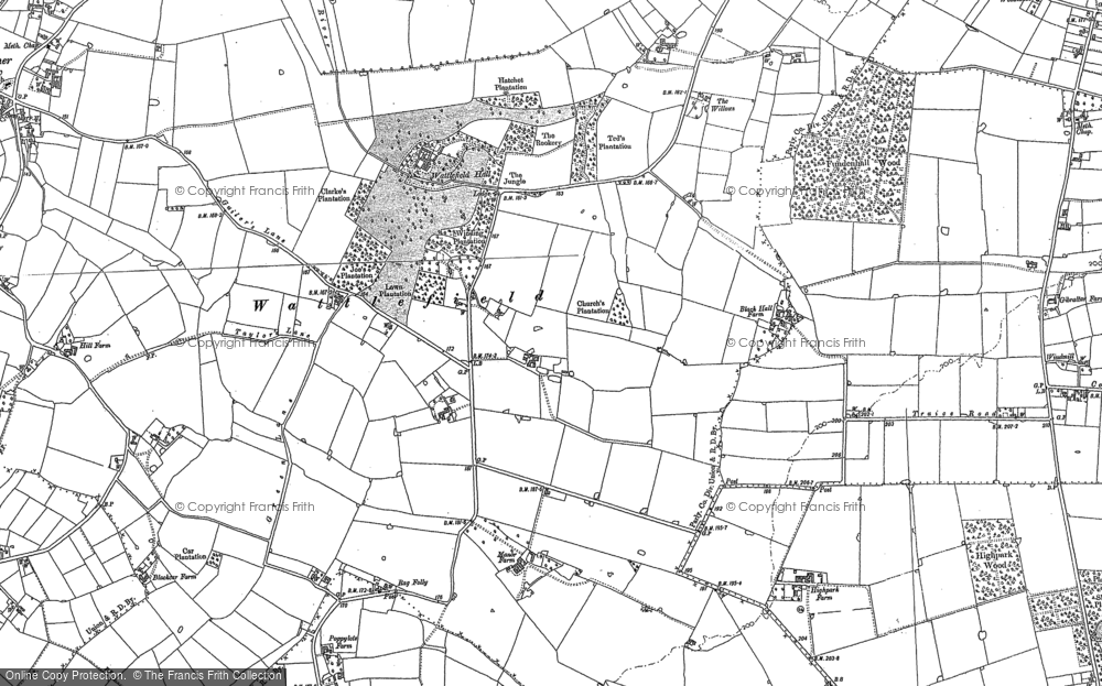 Old Map of Historic Map covering Bunwell Bottom in 1899