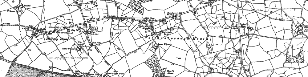 Old map of Wattlesborough Heath in 1881