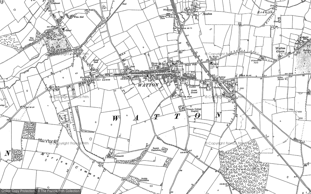 Old Map of Historic Map covering Neaton in 1882