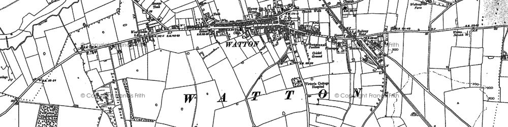 Old map of Neaton in 1882