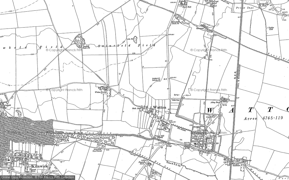 Old Map of Watton, 1890 in 1890