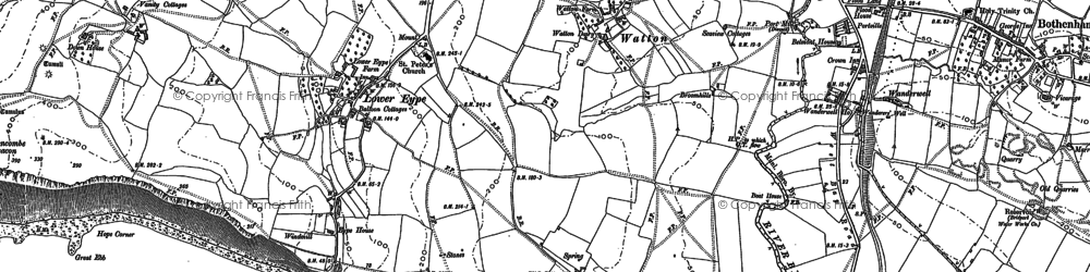 Old map of Watton in 1901