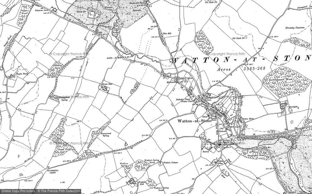 Old Map of Watton at Stone, 1897 in 1897