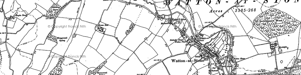 Old map of Watton at Stone in 1897