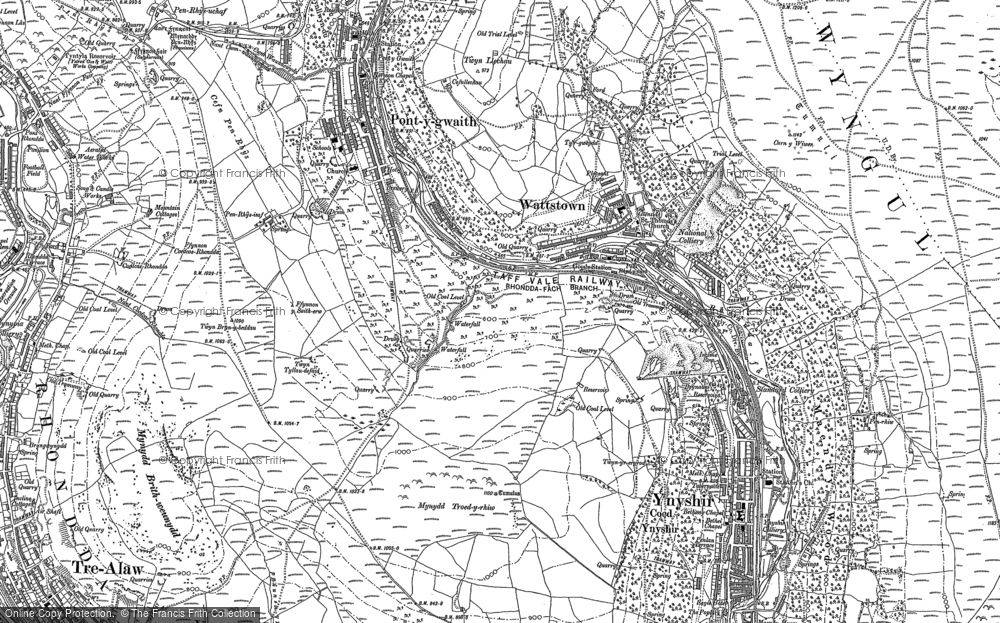 Old Map of Wattstown, 1898 in 1898