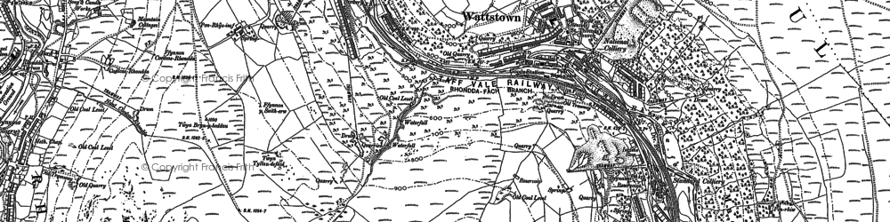 Old map of Wattstown in 1898