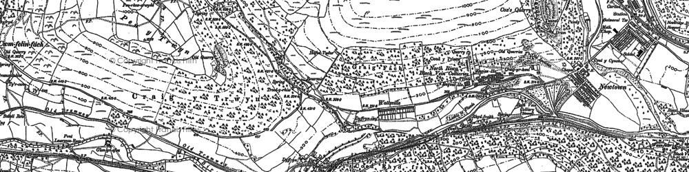 Old map of Brynawel in 1915