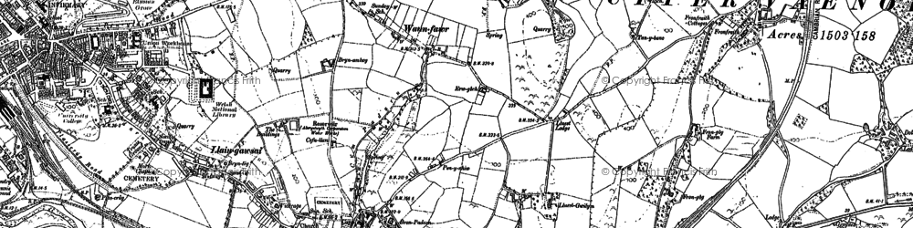 Old map of Waun Fawr in 1904