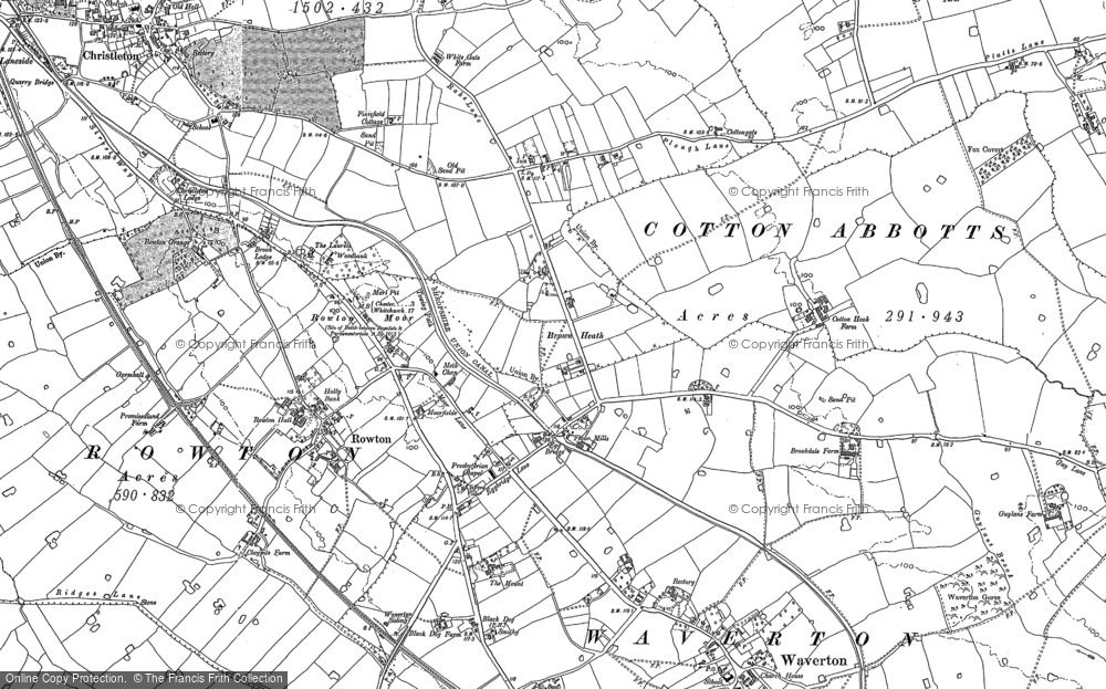 Old Map of Historic Map covering Brown Heath in 1897