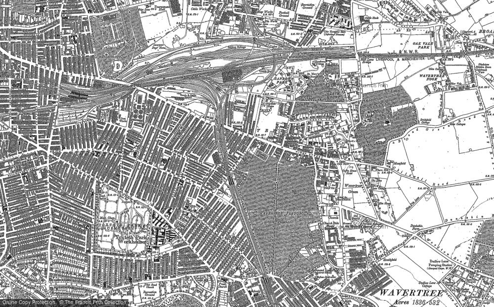Old Map of Wavertree, 1905 - 1906 in 1905