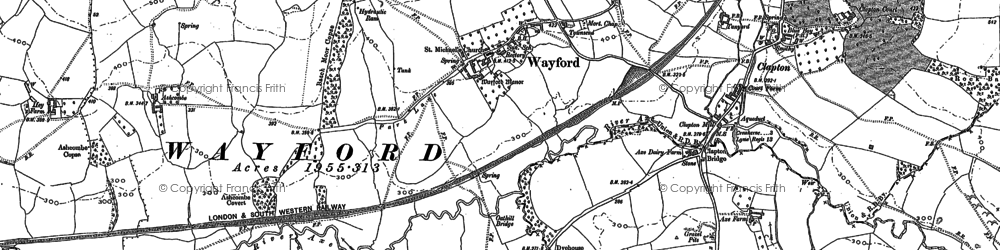 Old map of Wayford in 1901