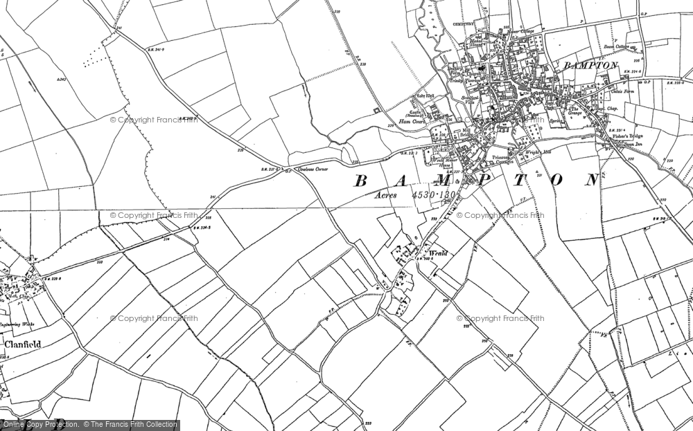 Old Map of Historic Map covering Cowleaze Corner in 1910
