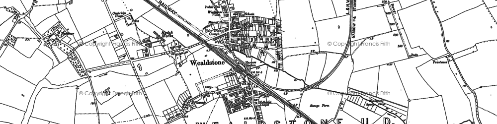 Old map of Wealdstone in 1895