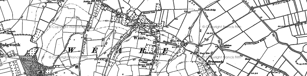 Old map of Weare in 1884