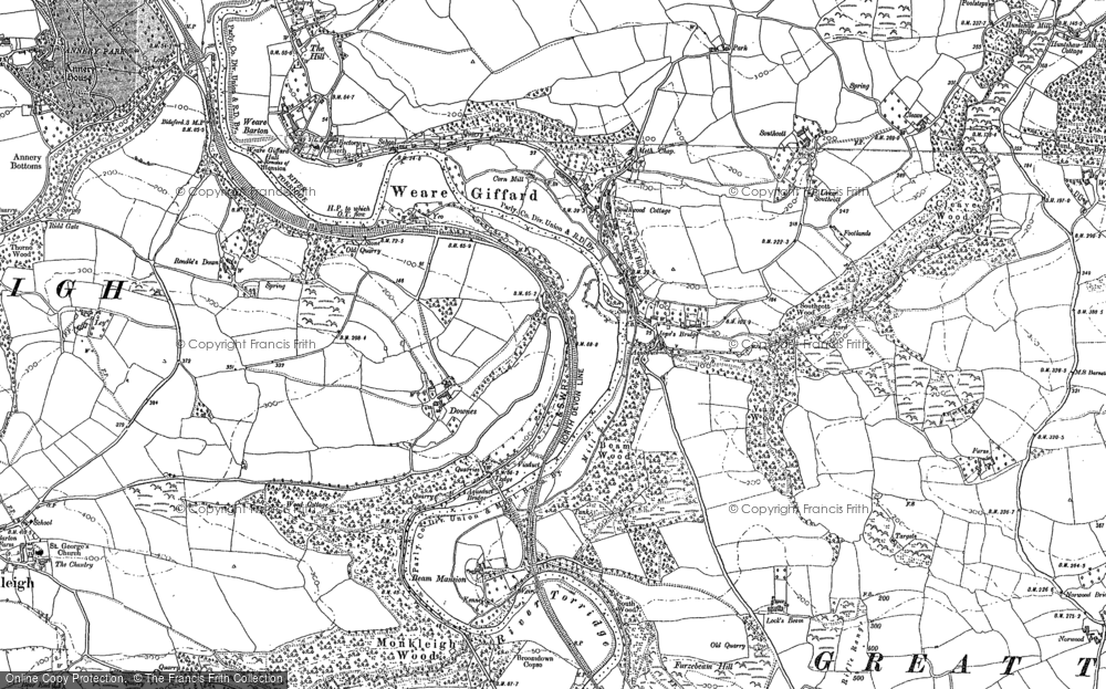 Old Map of Historic Map covering Annery Kiln in 1886