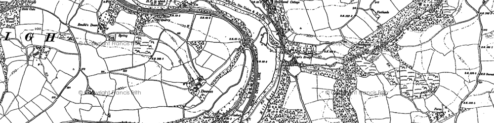 Old map of Weare Giffard in 1886