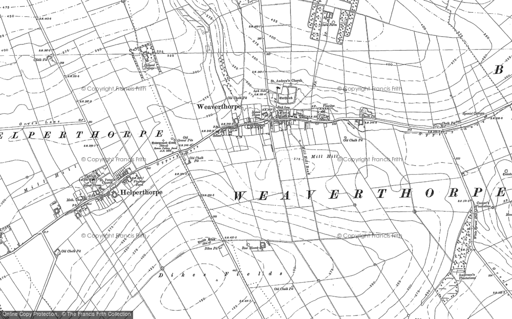 Old Map of Weaverthorpe, 1888 in 1888