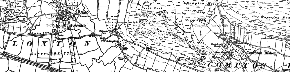 Old map of Webbington in 1884