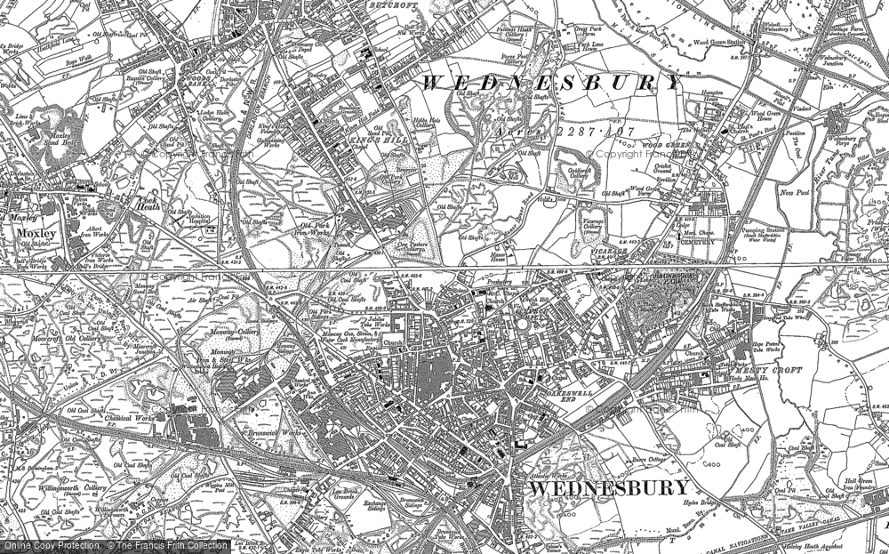 Old Map of Historic Map covering Church Hill in 1885