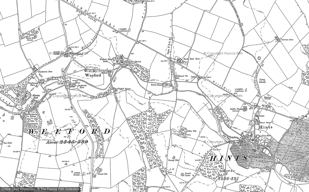 Old Map of Weeford, 1883 in 1883