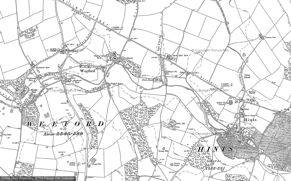 Old Map of Historic Map covering Packington Moor in 1883