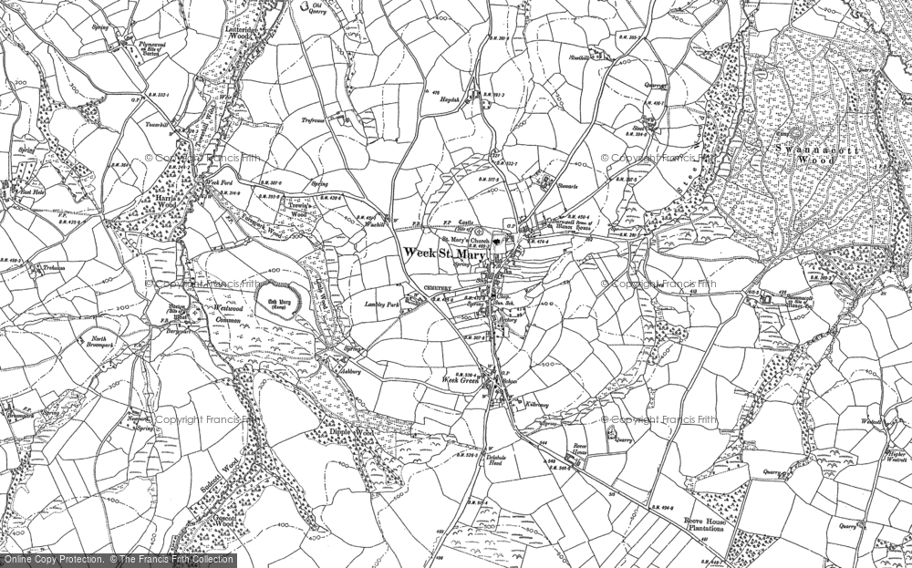 Old Map of Week St Mary, 1905 in 1905