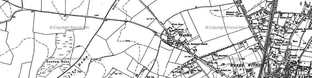 Old map of Harestock in 1895