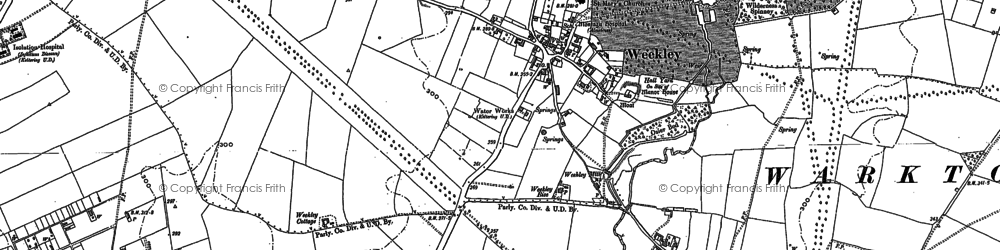 Old map of Weekley in 1884