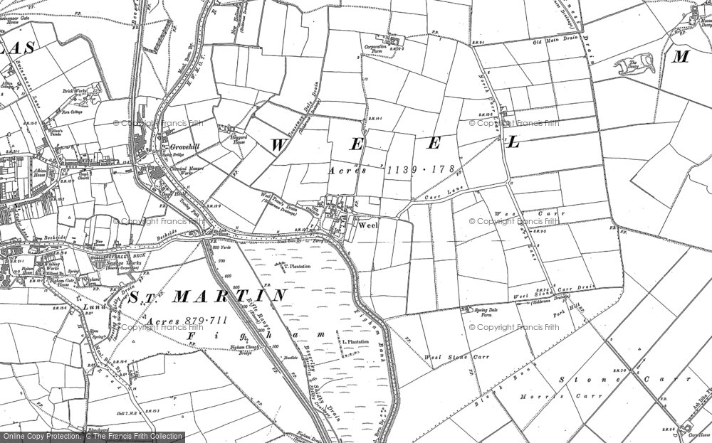 Old Map of Weel, 1853 - 1891 in 1853
