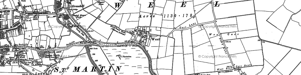 Old map of Weel in 1853