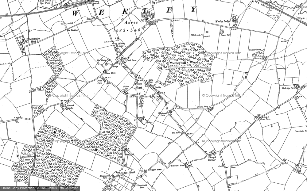 Old Map of Weeley Heath, 1896 in 1896