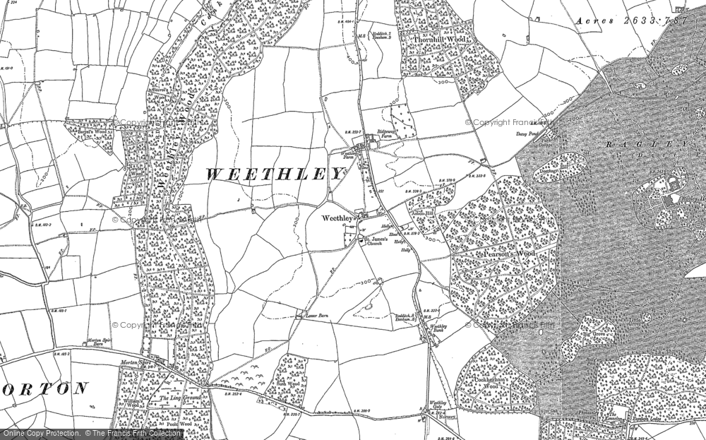 Old Map of Weethley, 1885 - 1903 in 1885