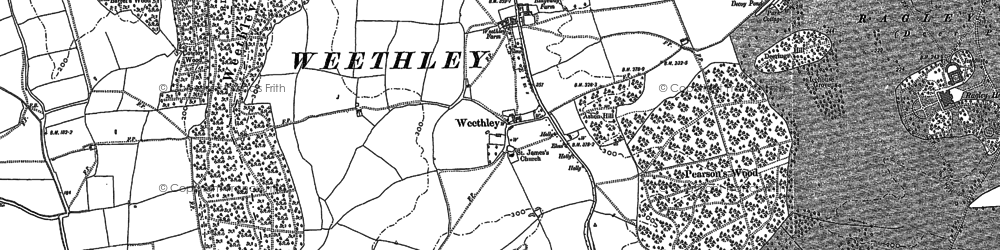 Old map of Weethley in 1885