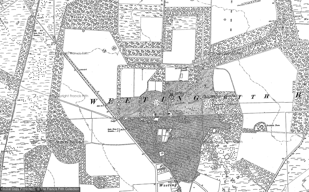 Old Map of Historic Map covering Belvedere Wood in 1903