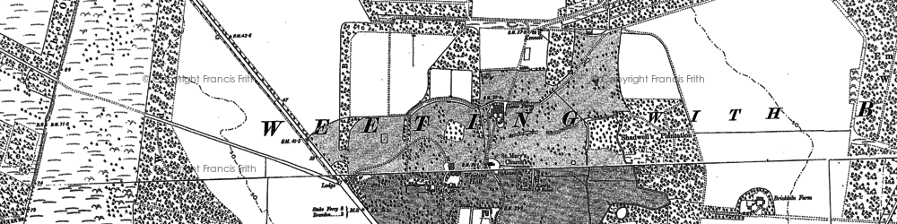 Old map of Weeting in 1903