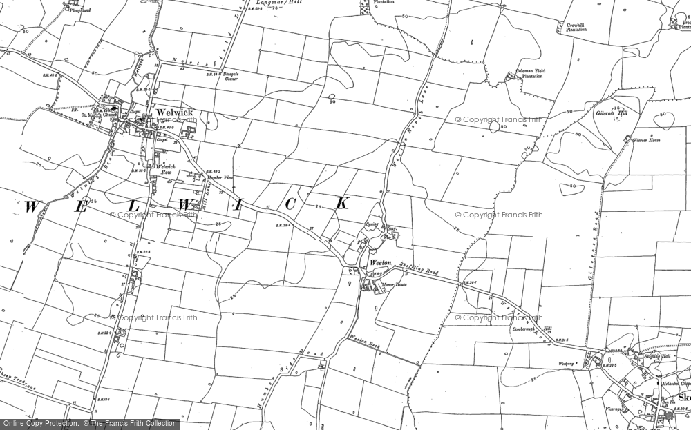 Old Map of Weeton, 1908 in 1908