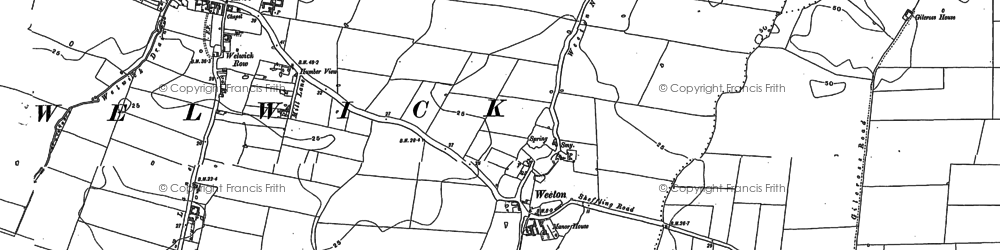 Old map of Weeton in 1908