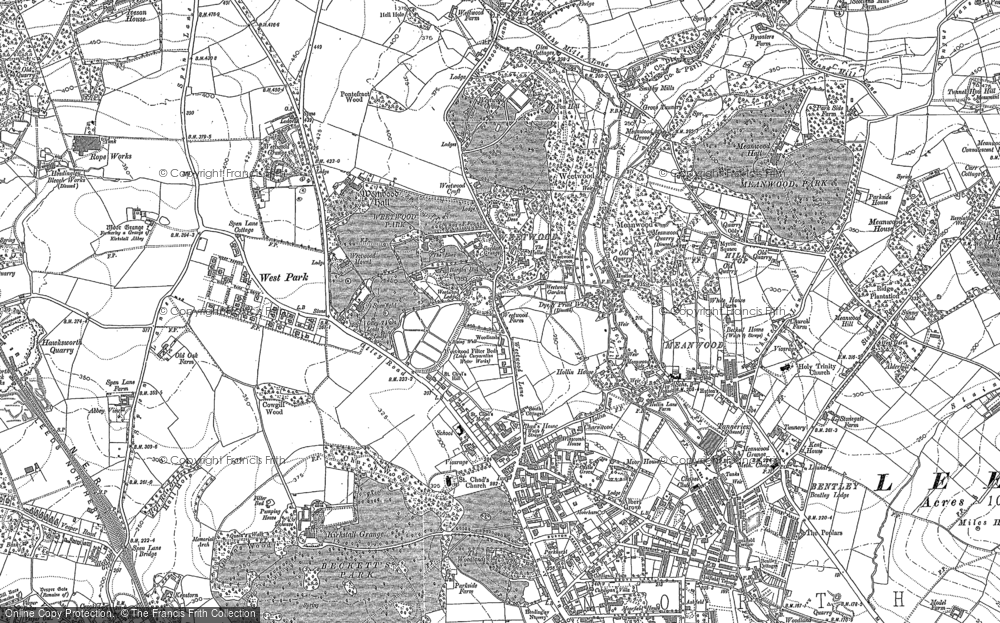 Old Map of Weetwood, 1890 - 1892 in 1890