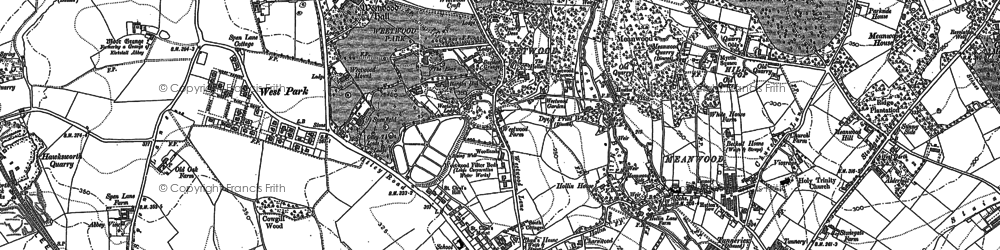 Old map of Bodington Hall in 1890