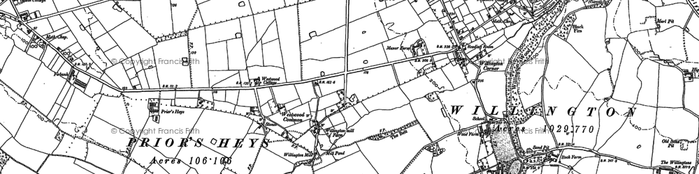 Old map of Weetwood Common in 1897
