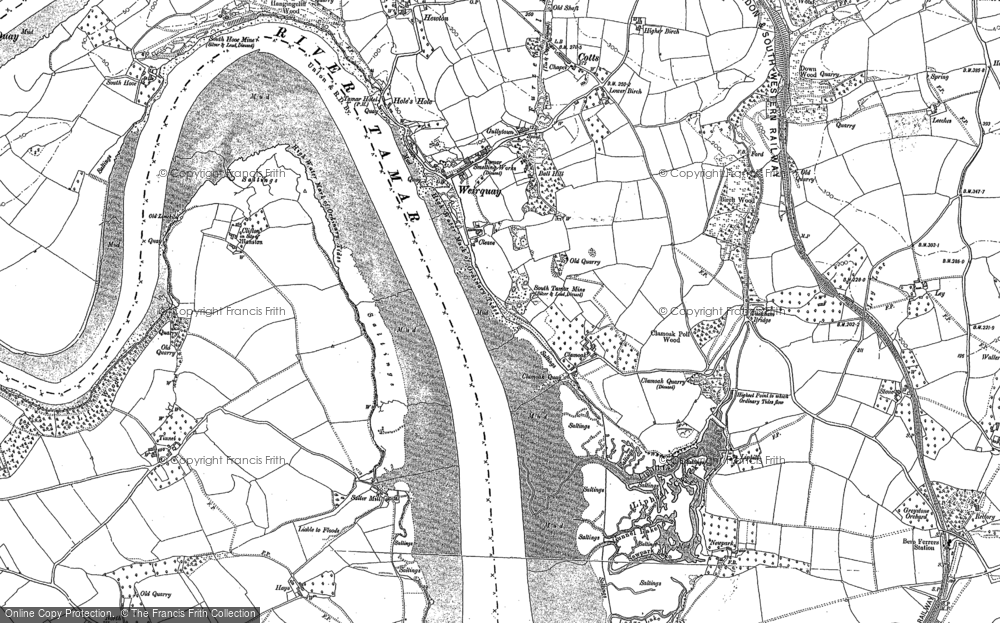 Old Map of Weir Quay, 1905 in 1905