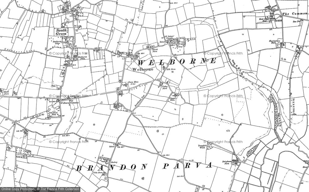 Old Map of Welborne, 1882 in 1882