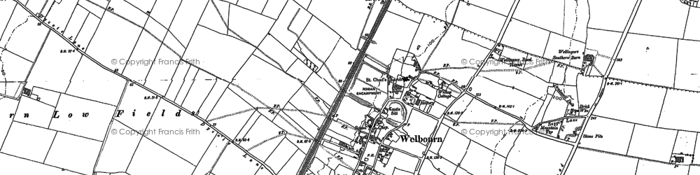 Old map of Welbourn in 1886