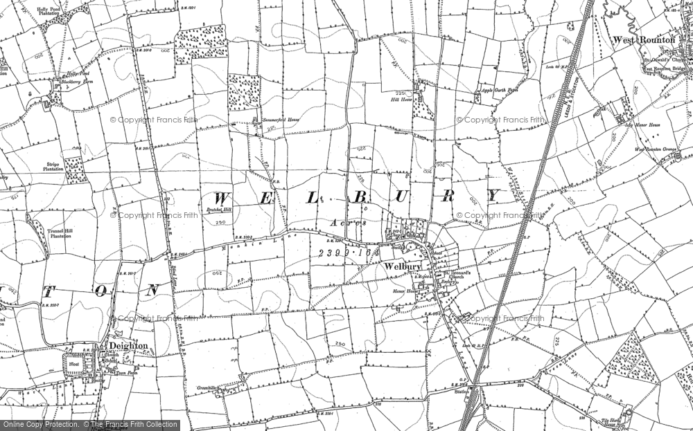Old Map of Welbury, 1892 - 1893 in 1892