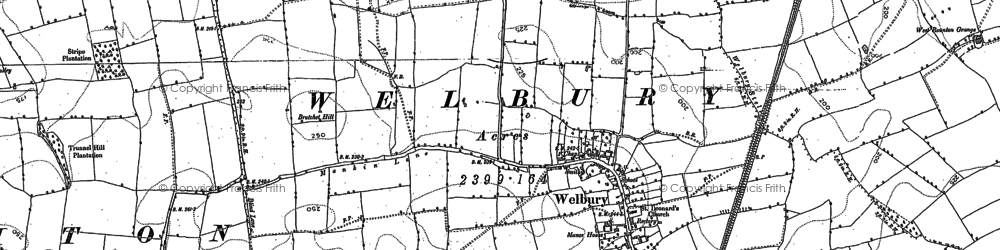 Old map of Welbury in 1892