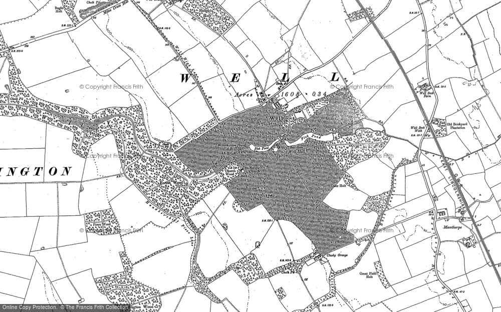 Old Map of Well, 1887 in 1887
