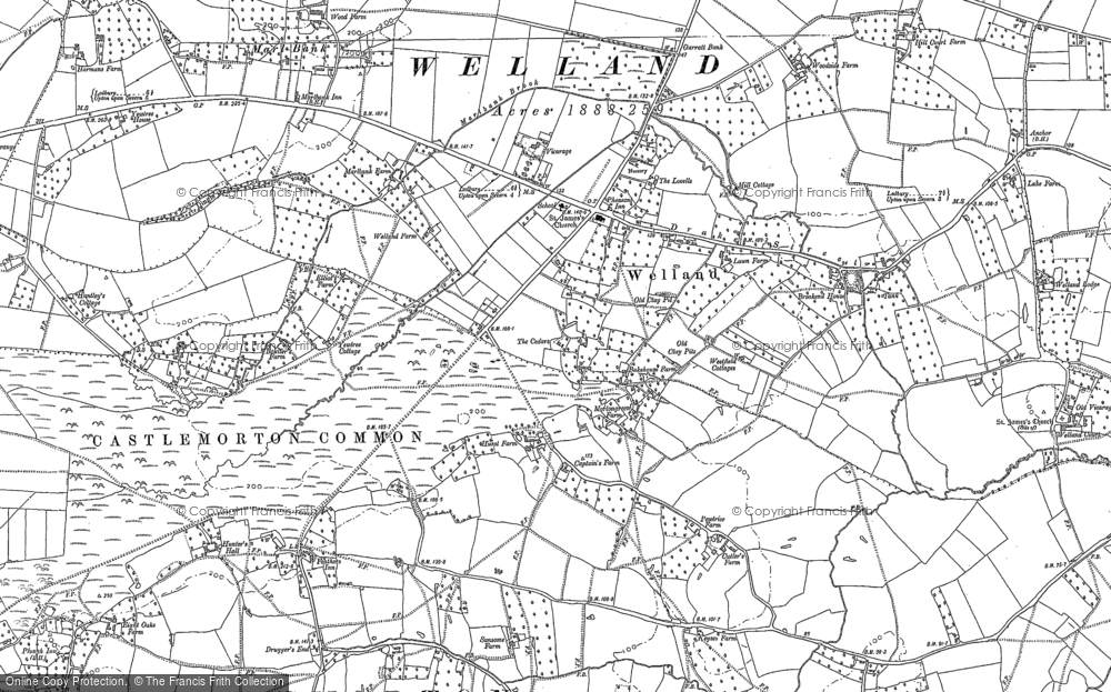 Old Map of Historic Map covering Marl Bank in 1884
