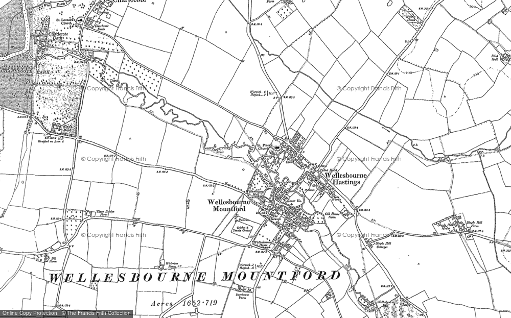 Old Map of Wellesbourne, 1885 in 1885